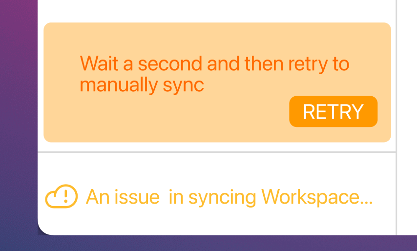 Synchronization widget - synchronization failed